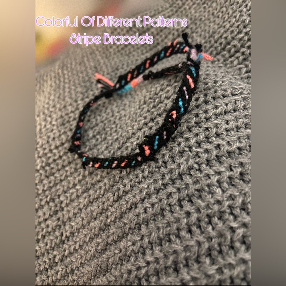 The Colorful Of Different Patterns Stripe Friendship Bracelets! 💙|🖤|💖|💙|💜